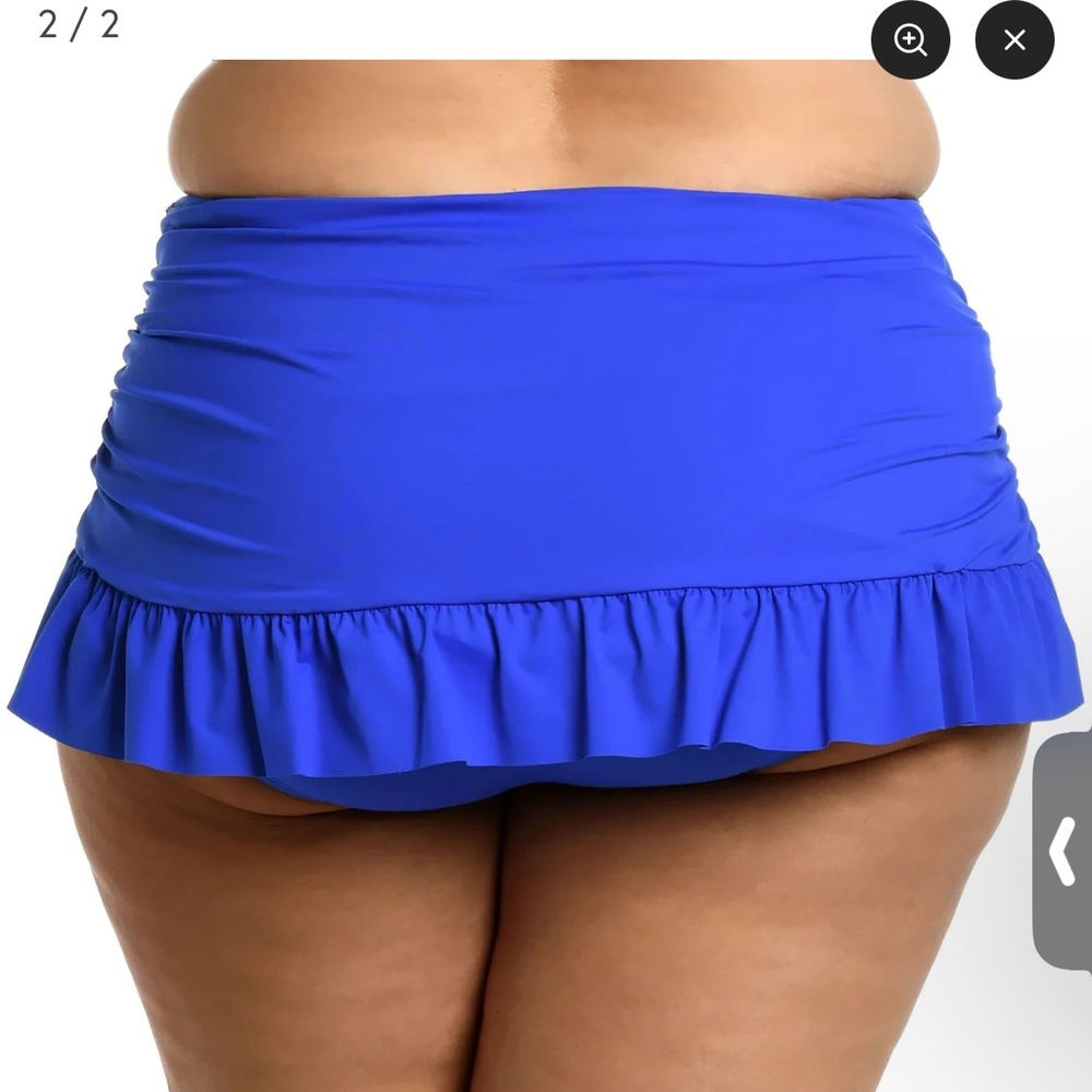 RAISINS Blue Swim skirt with Ruching NWT- 16W - Picture 2 of 9